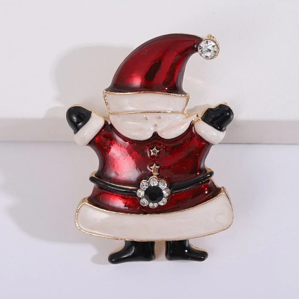 MACY'S santa snowman brooch pin enamel